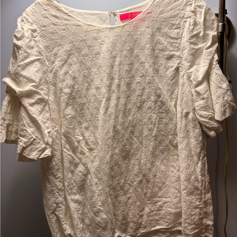 White Lilly Pulitzer eyelet top